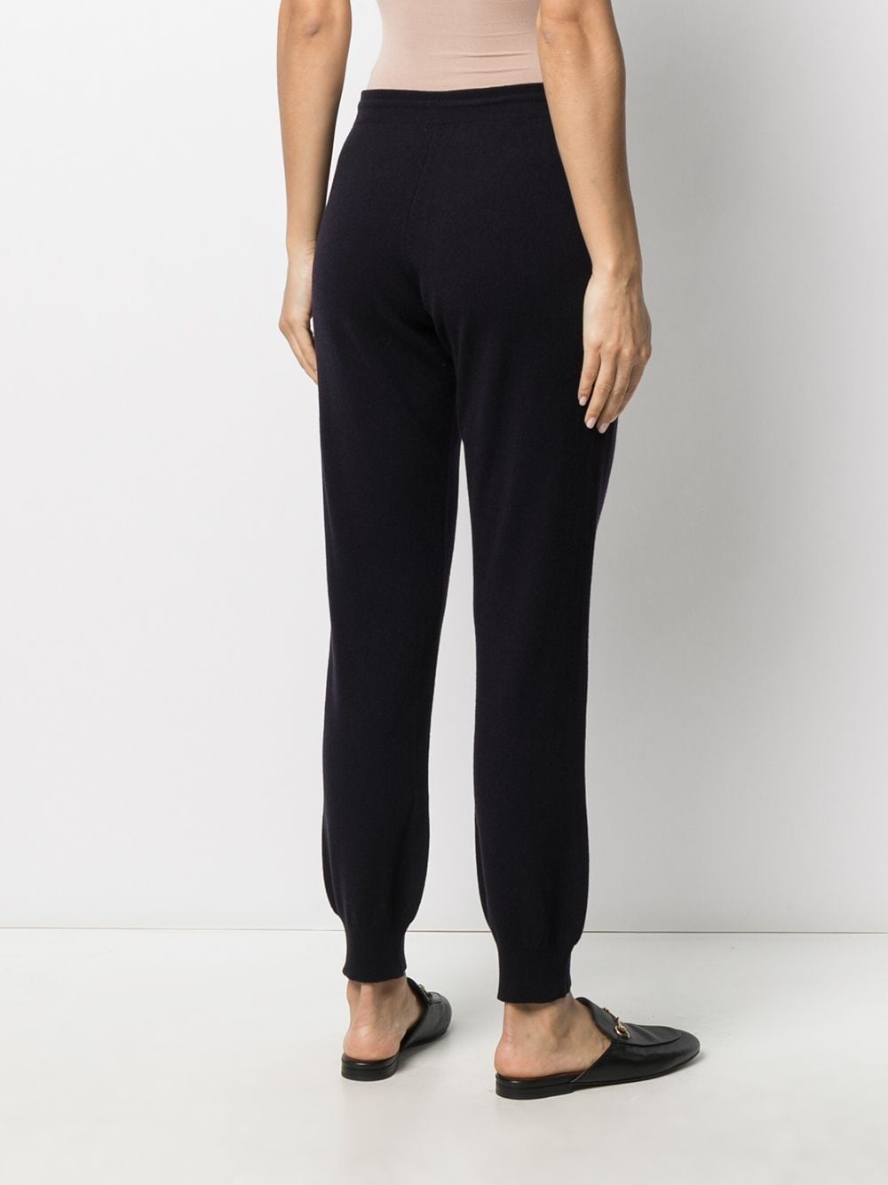 Shop Barrie Cashmere Knit Trackpants In Blue