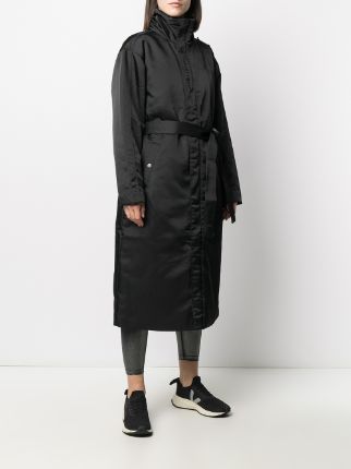 Swoosh tie-waist trench coat展示图