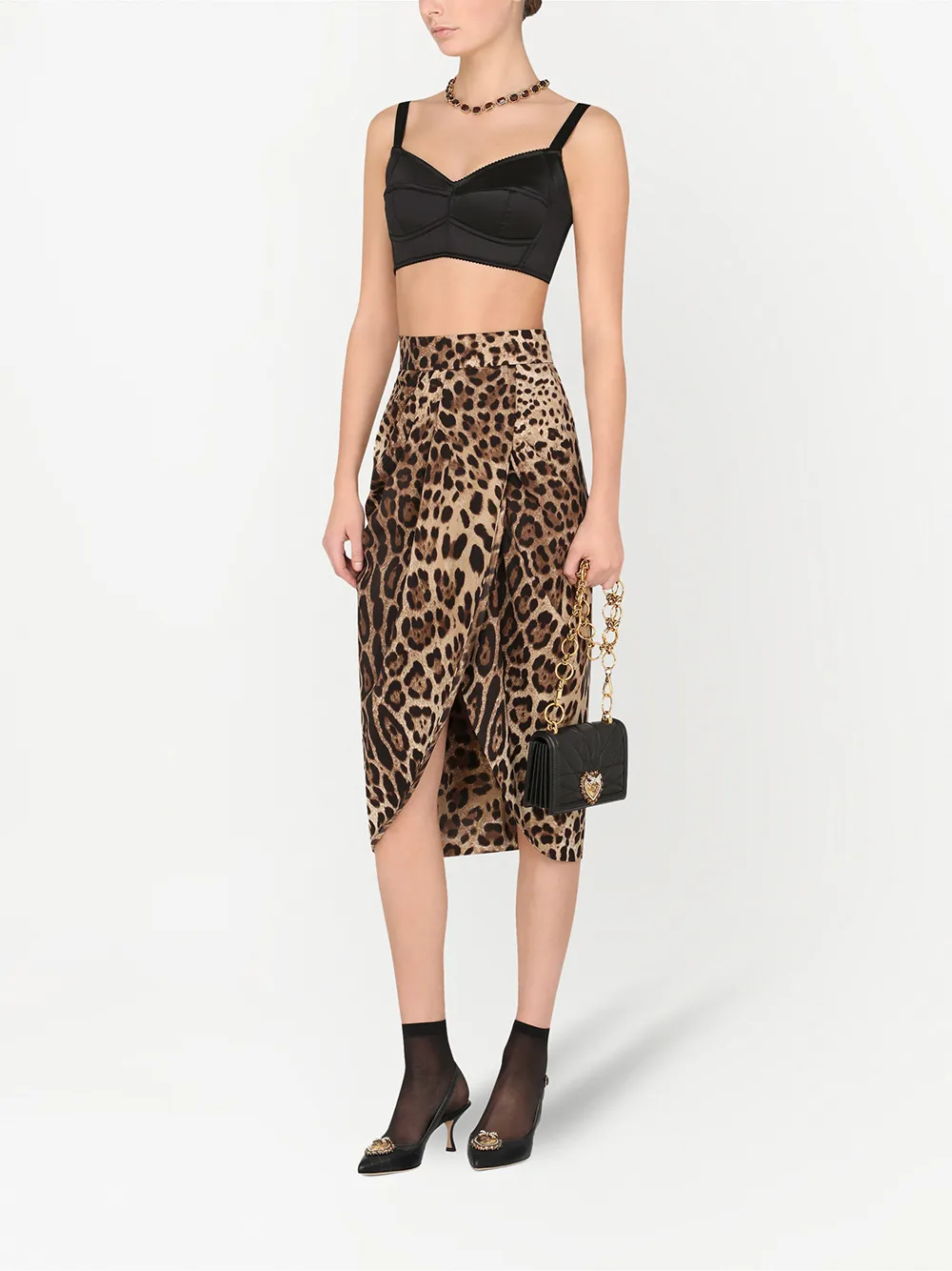 Dolce & Gabbana Saia envelope com estampa de leopardo | Saia assimétrica | Image 2