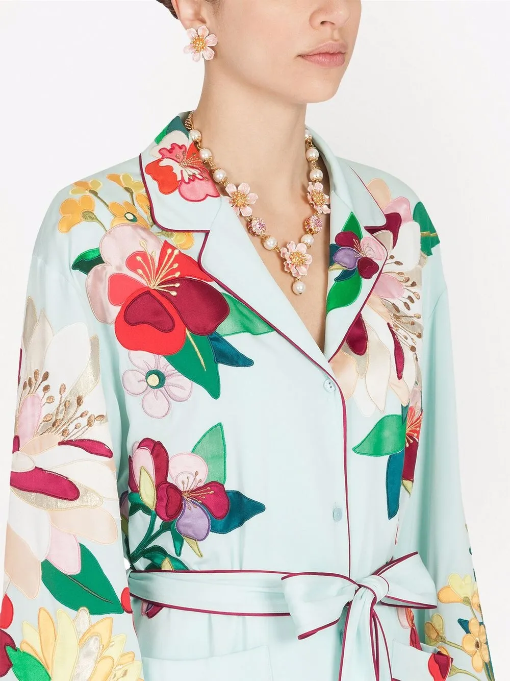 Dolce & Gabbana Top met bloemenprint Blauw