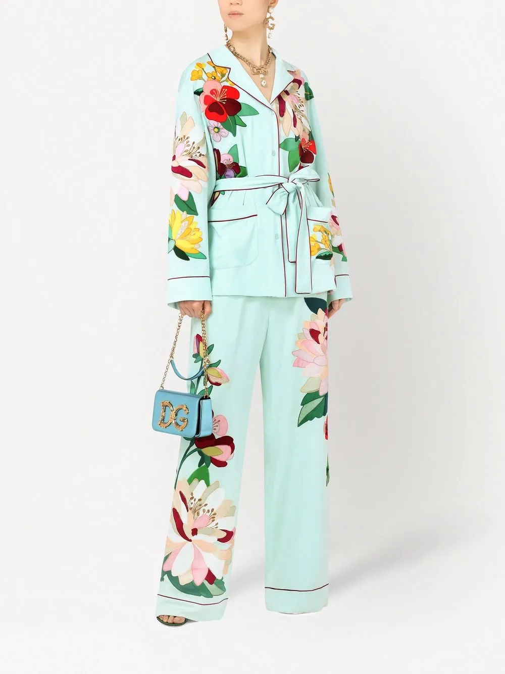 Dolce & Gabbana Top met bloemenprint Blauw