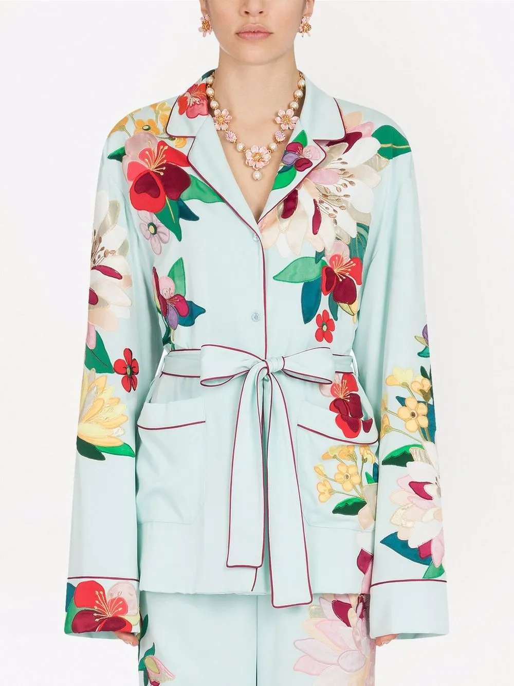 Dolce & Gabbana Top met bloemenprint Blauw