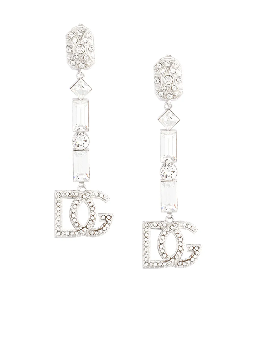 crystal-embellished logo earrings