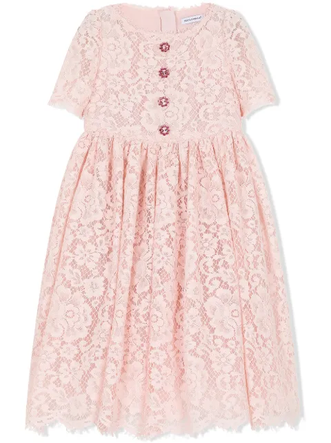 Dolce & Gabbana Kids cordonetto-lace long dress