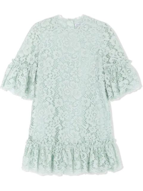 Dolce & Gabbana Kids cordonetto-lace ruffle-trim dress