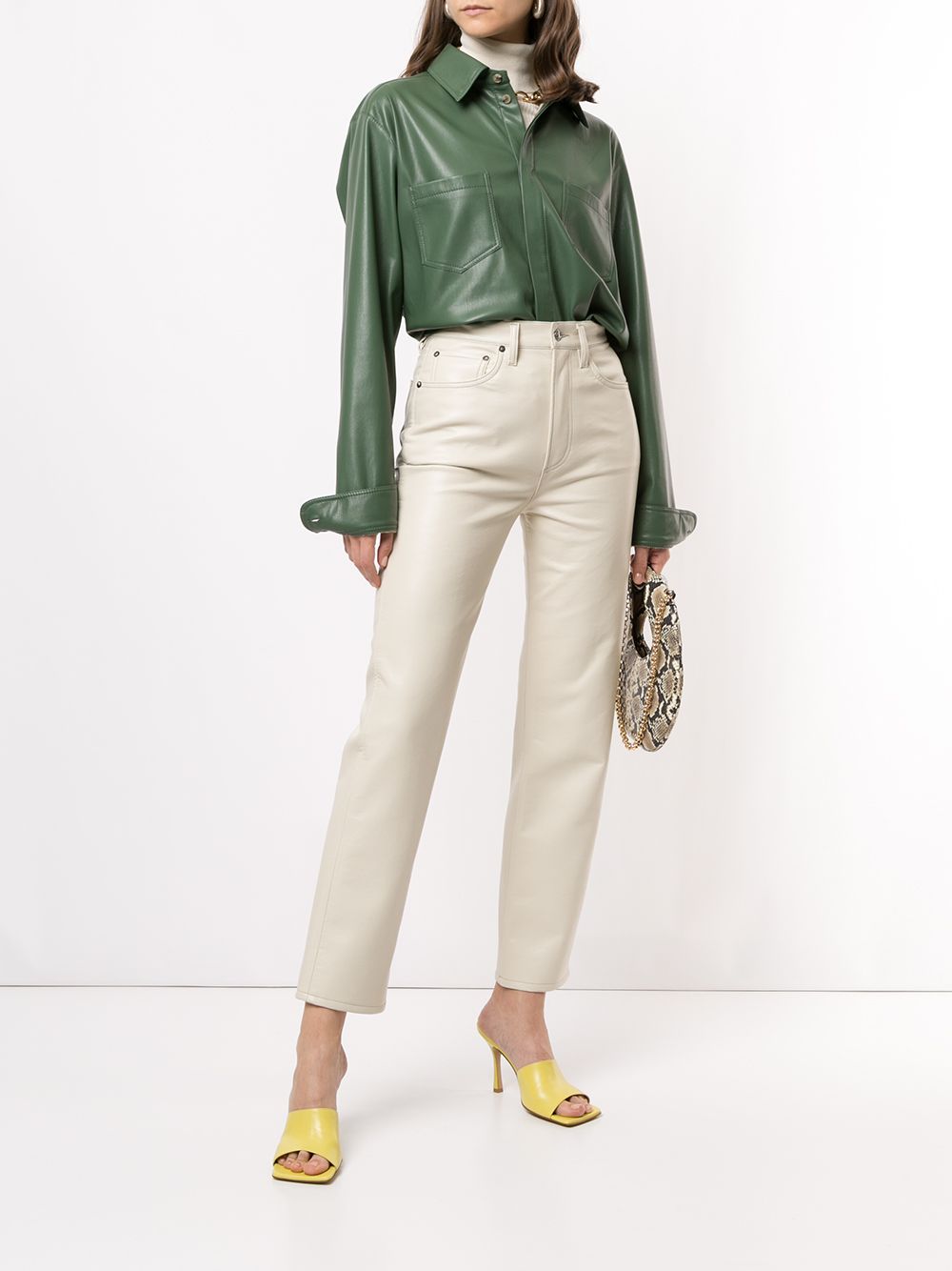 фото Agolde high-waisted faux-leather trousers