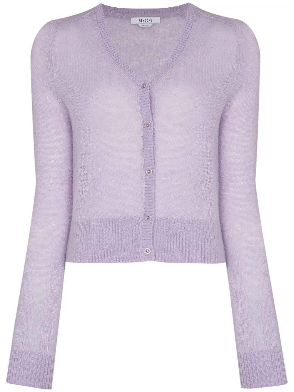 RE/DONE Cardigan mit V-Ausschnitt - Violett