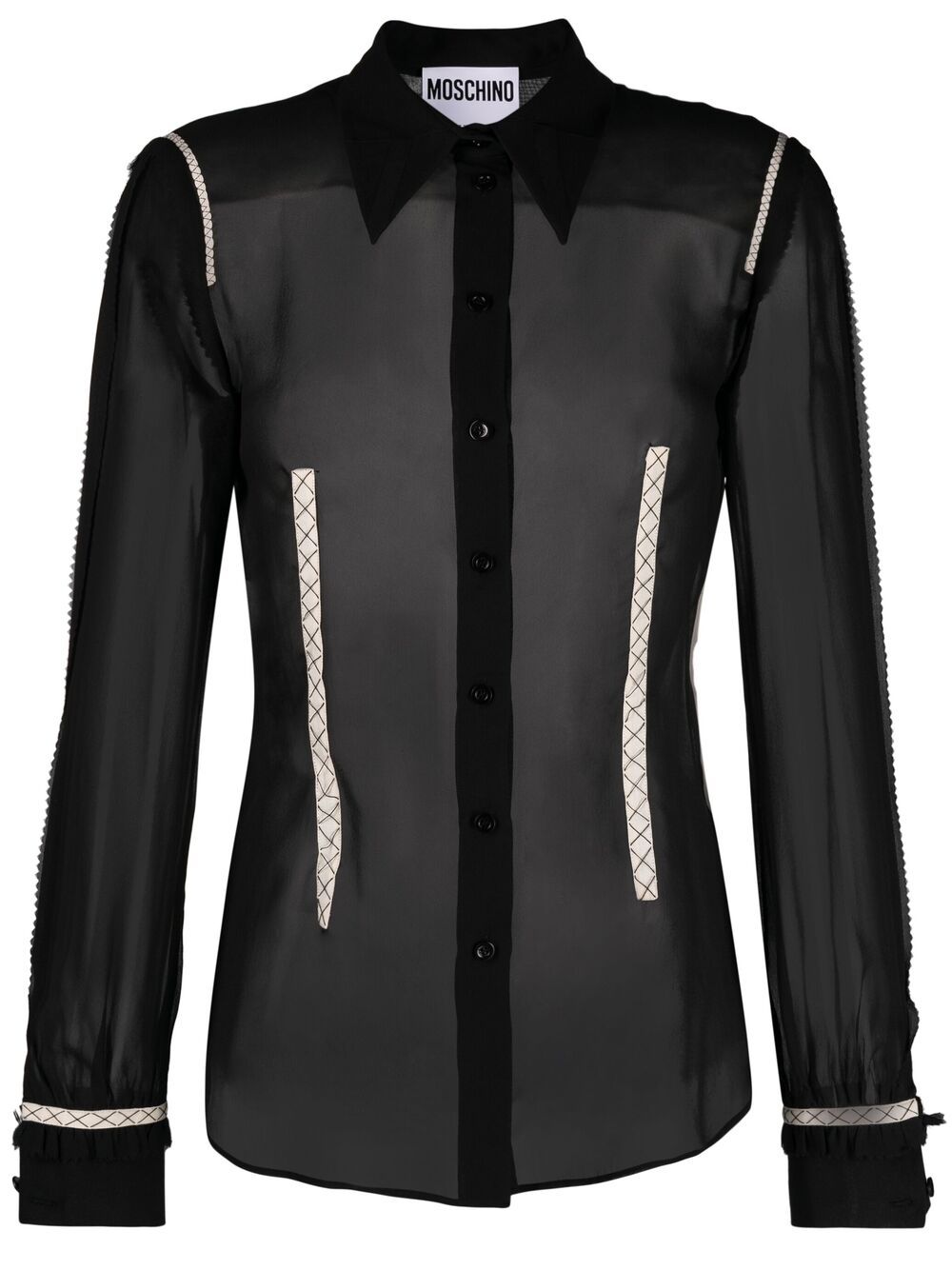 MOSCHINO SHEER LONG-SLEEVE SHIRT