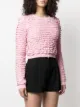 Moschino Suéter cropped com detalhe de babados
