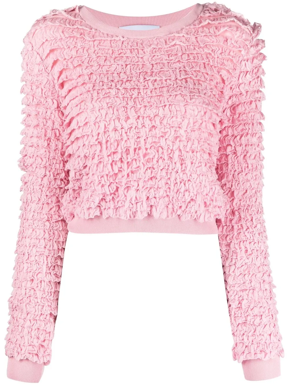 Imagem 1 de Moschino Suéter cropped com detalhe de babados