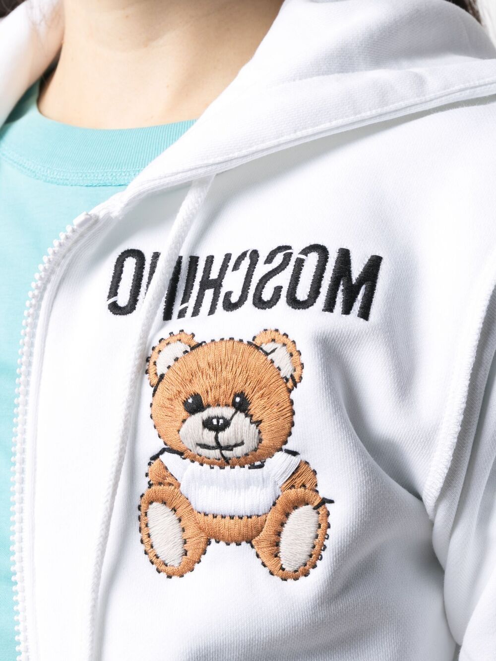 фото Moschino укороченное худи teddy bear на молнии