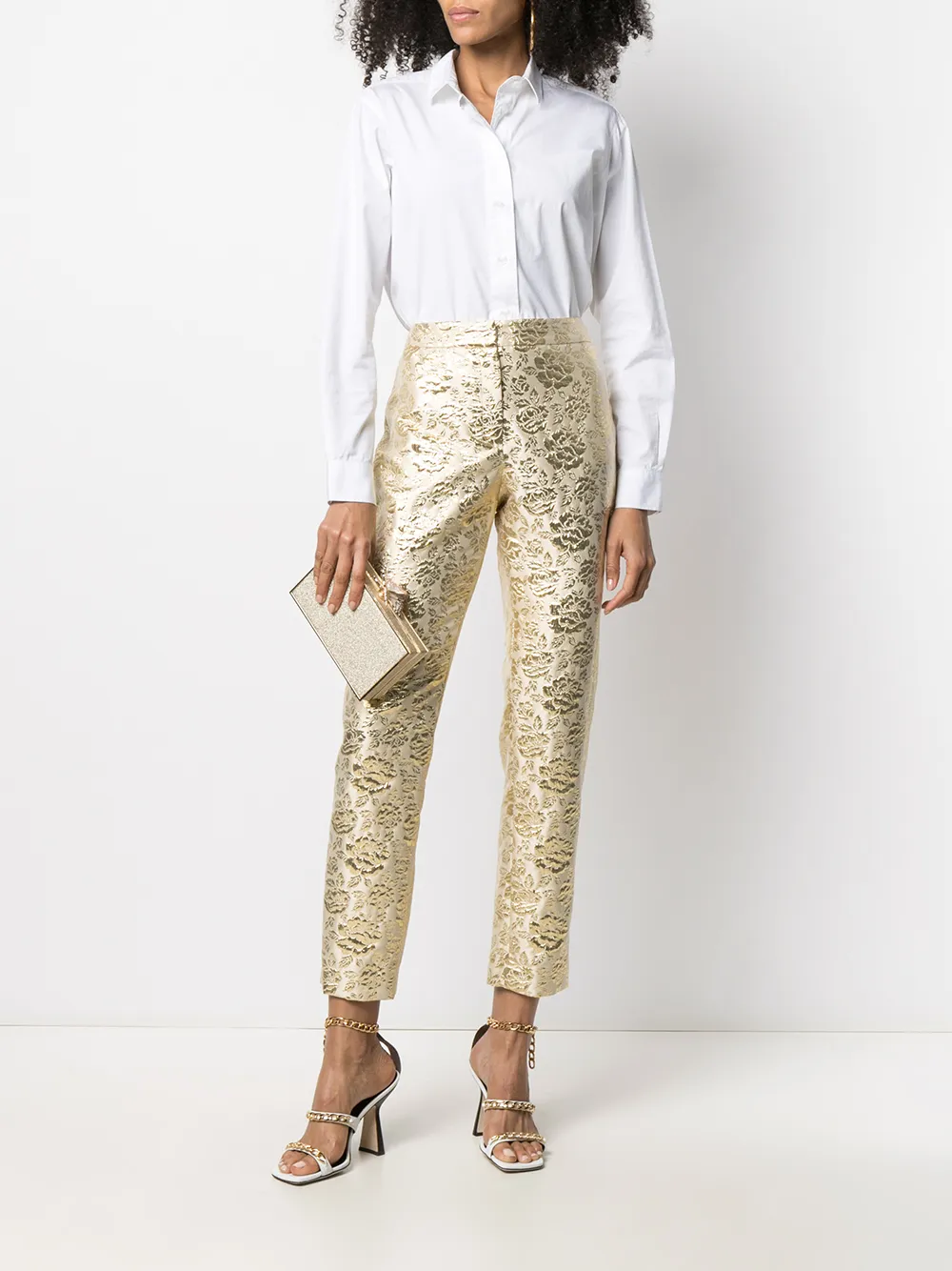 фото Moschino жаккардовые брюки кроя слим