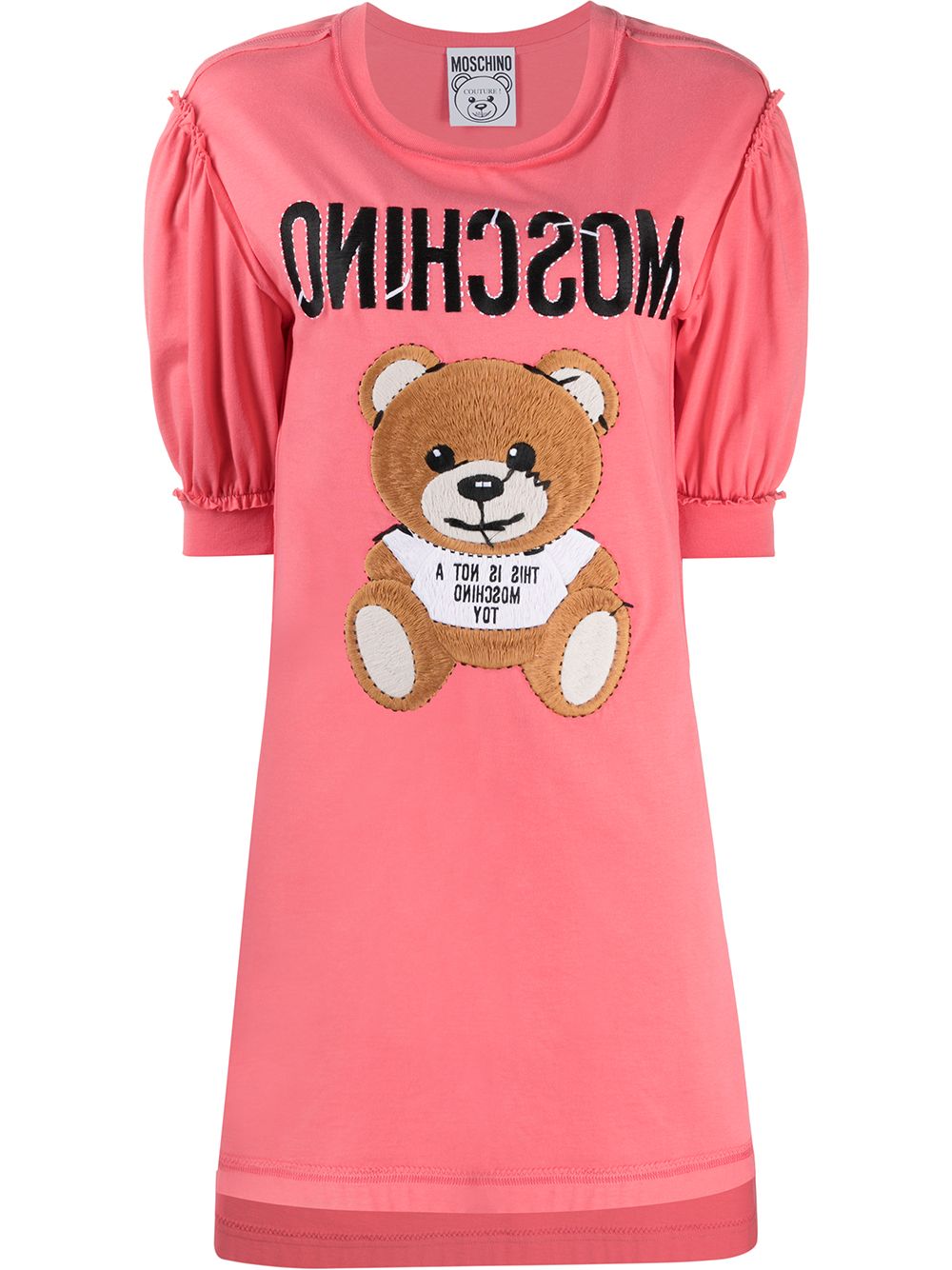 фото Moschino платье-футболка с вышивкой teddy bear