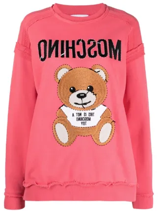 Moschino pink Teddy Bear embroidered 