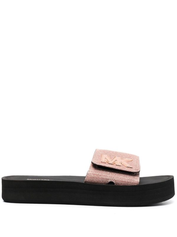 michael kors slides glitter