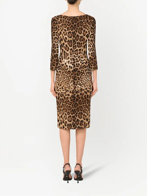 Dolce \u0026 Gabbana Leopard-Print Midi Dress - Brown
