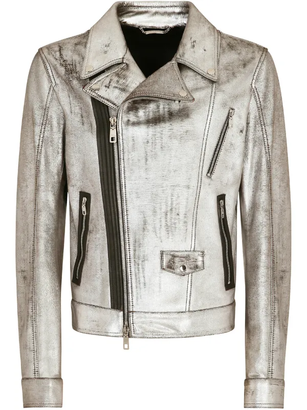 silver motorcycle jacket