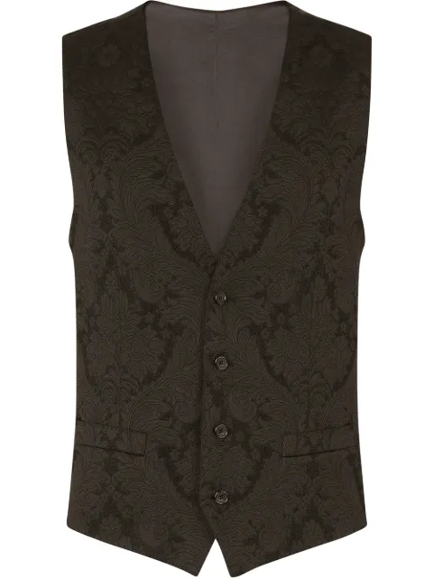 Dolce & Gabbana floral jacquard single-breasted waistcoat