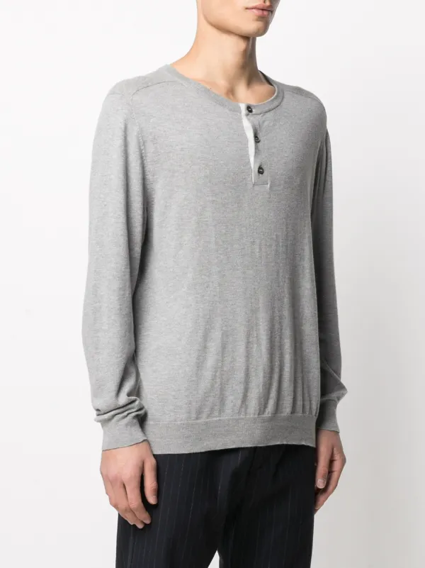 White on sale henley sweater