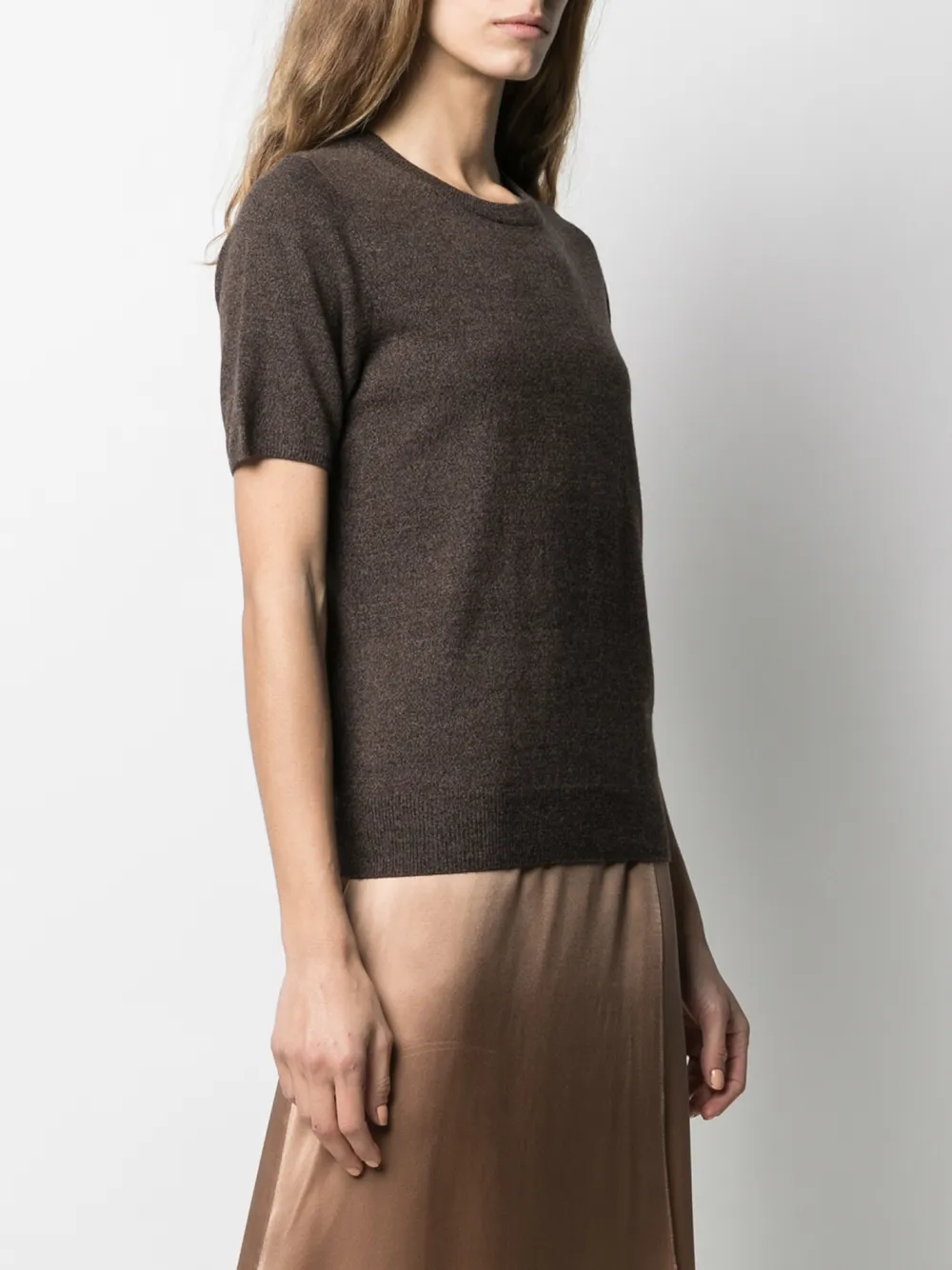 Shop N•peal Cashmere Knitted Top In Brown