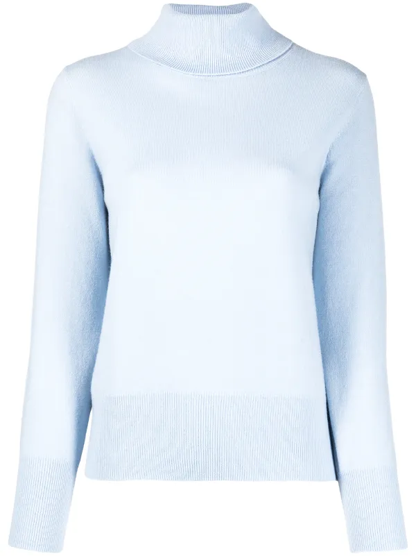 white cashmere polo neck jumper
