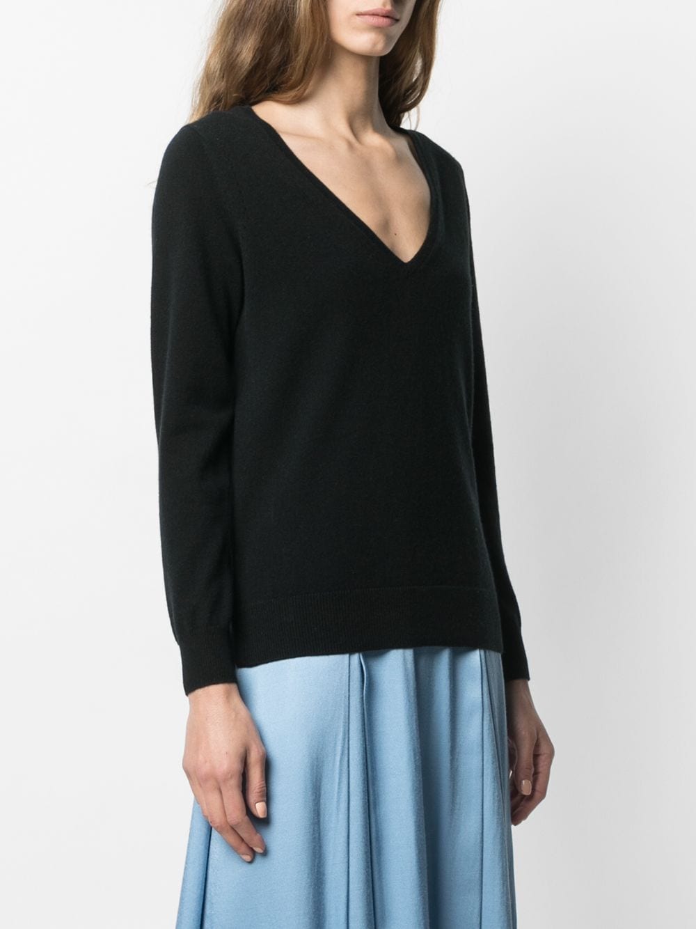 Shop N•peal V-neck Cashmere Jumper In Black