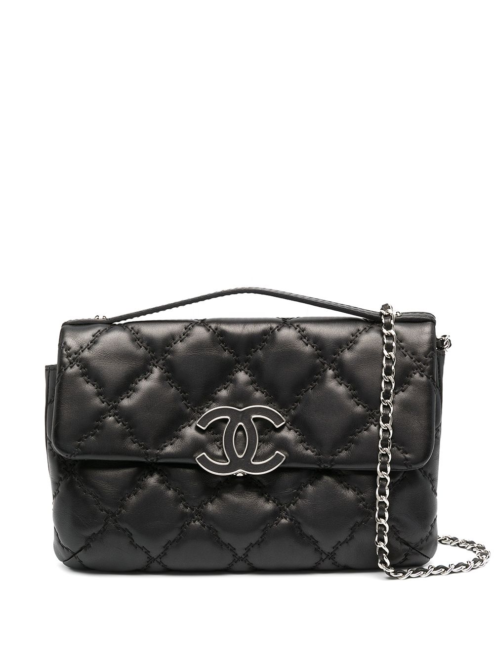 фото Chanel pre-owned стеганая сумка на плечо 2014-го года с логотипом cc