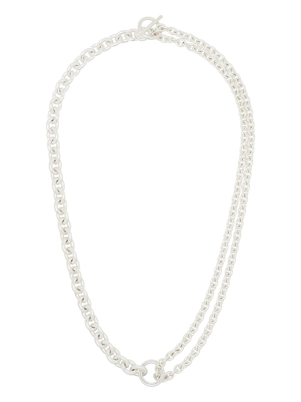 sterling silver chain-link necklace