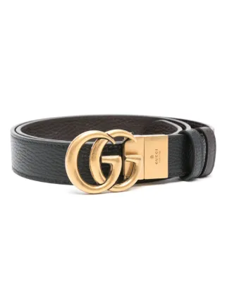 Gucci Double G Buckle Reversible Belt Black FARFETCH AZ