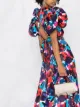 ROTATE abstract print open back dress
