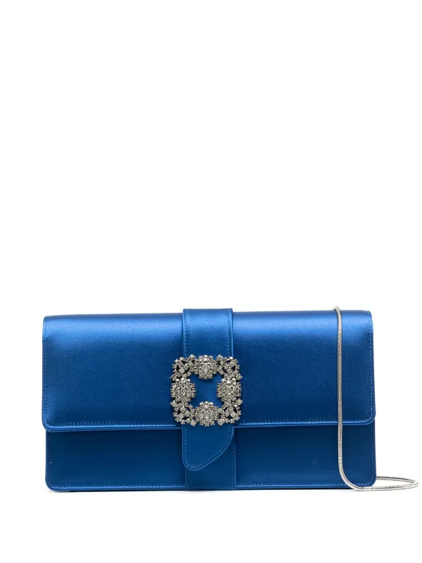 【MANOLO BLAHNIK】国内発送☆Capri スエード クラッチ 装飾付き Manolo Blahnik Capri embellished satin clutch Manolo Blahnik