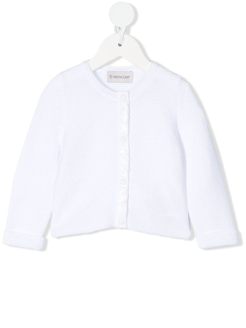 Moncler Babies' Knitted Cotton Cardigan In 白色