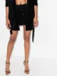 Image 2 of Balmain monogram-pattern velvet track shorts