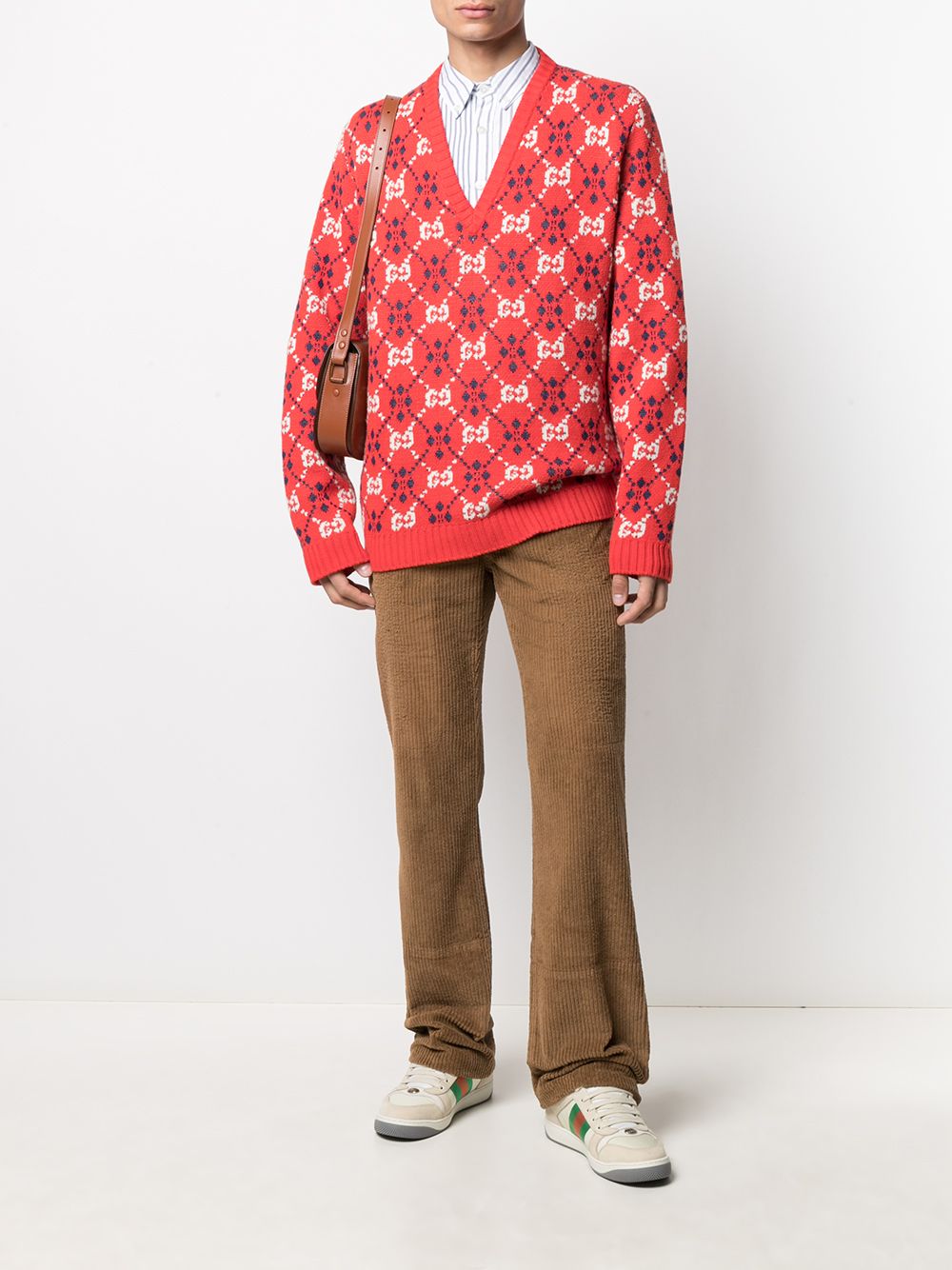 фото Gucci вельветовые брюки широкого кроя