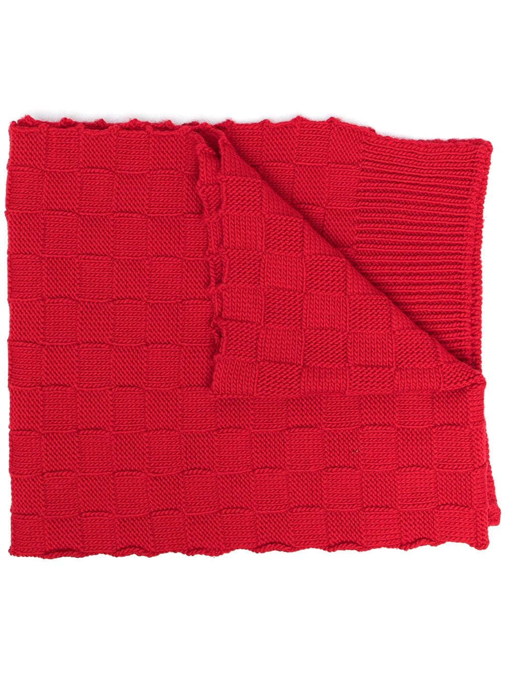 BOTTEGA VENETA CHECKERBOARD-KNIT WRAPAROUND SCARF