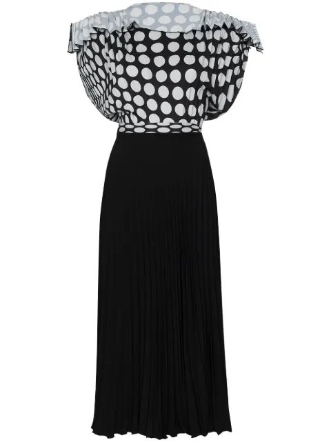 MM6 Maison Margiela polka dot pleated midi dress