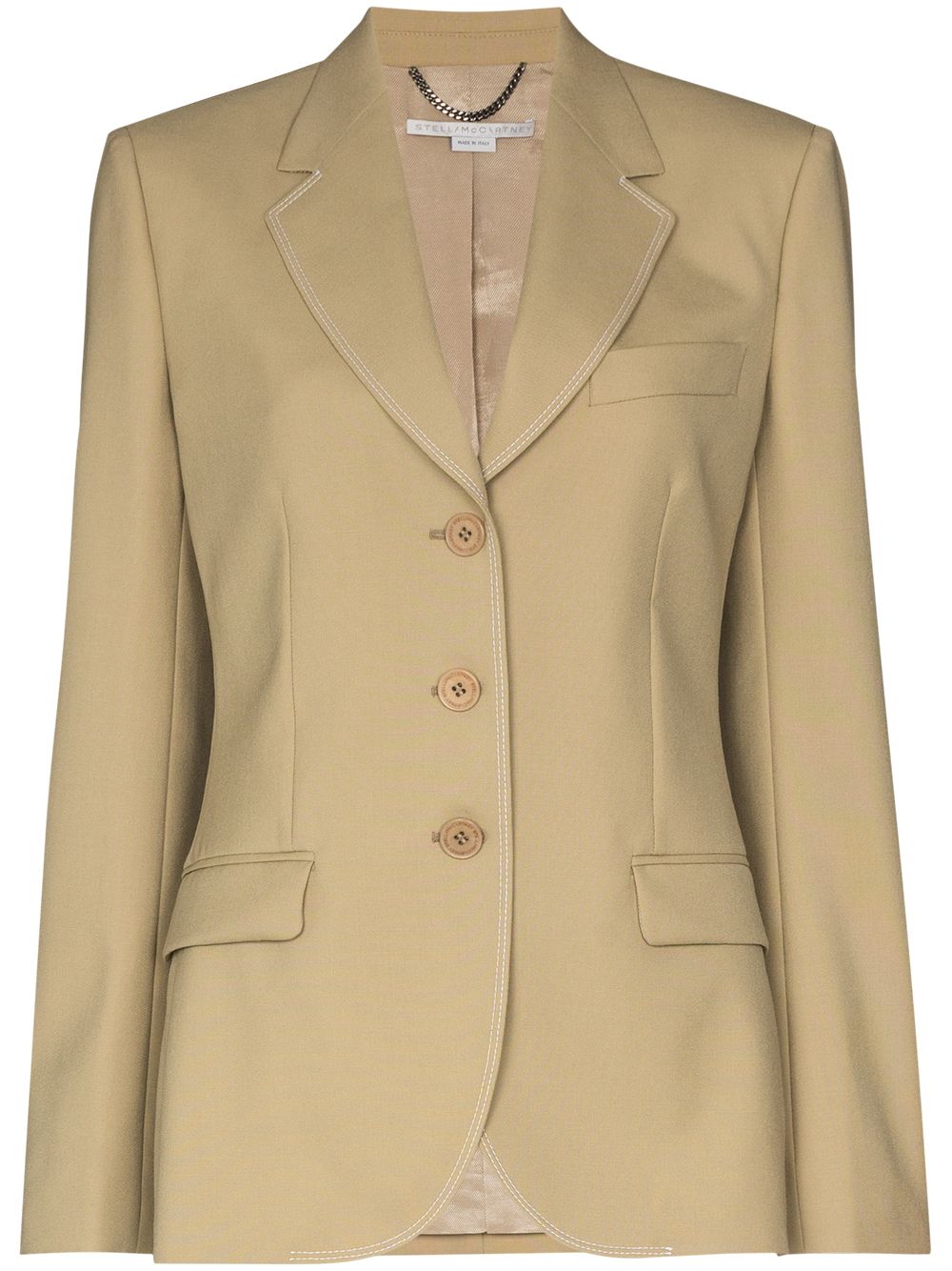 Stella Mccartney Button-front Blazer In Neutrals