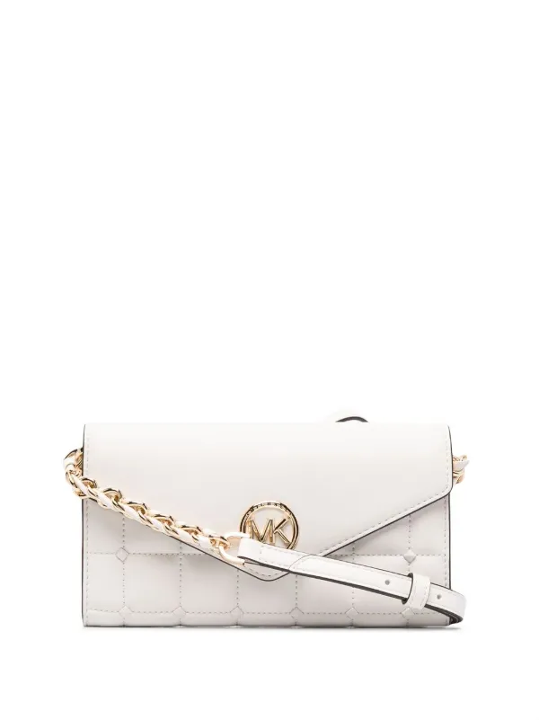 michael kors logo and leather crossbody bag