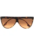 Victoria Beckham Eyewear Flat Top V pilot-frame sunglasses - Brown