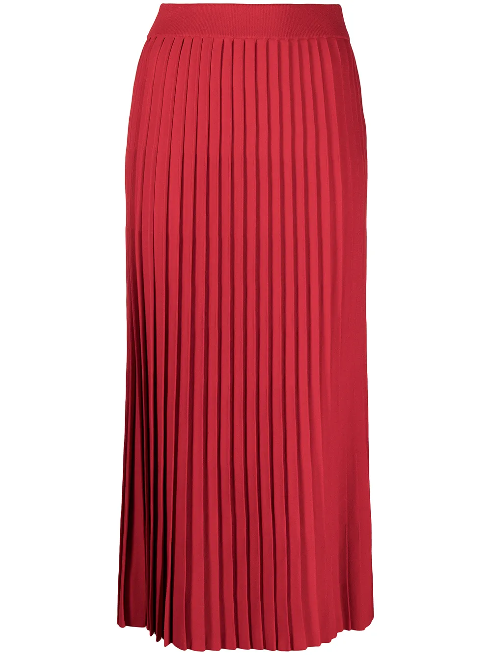 Balenciaga Pleated Midi Skirt In Red