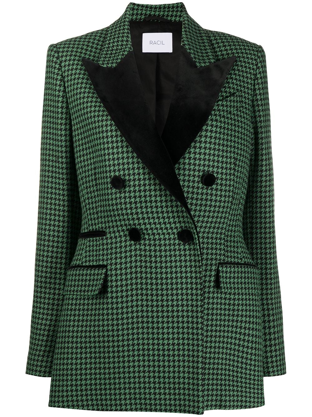 Racil Double Breasted Houndstooth Jacket Farfetch