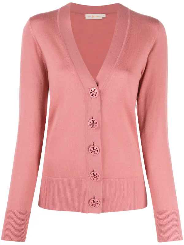pink fine knit cardigan
