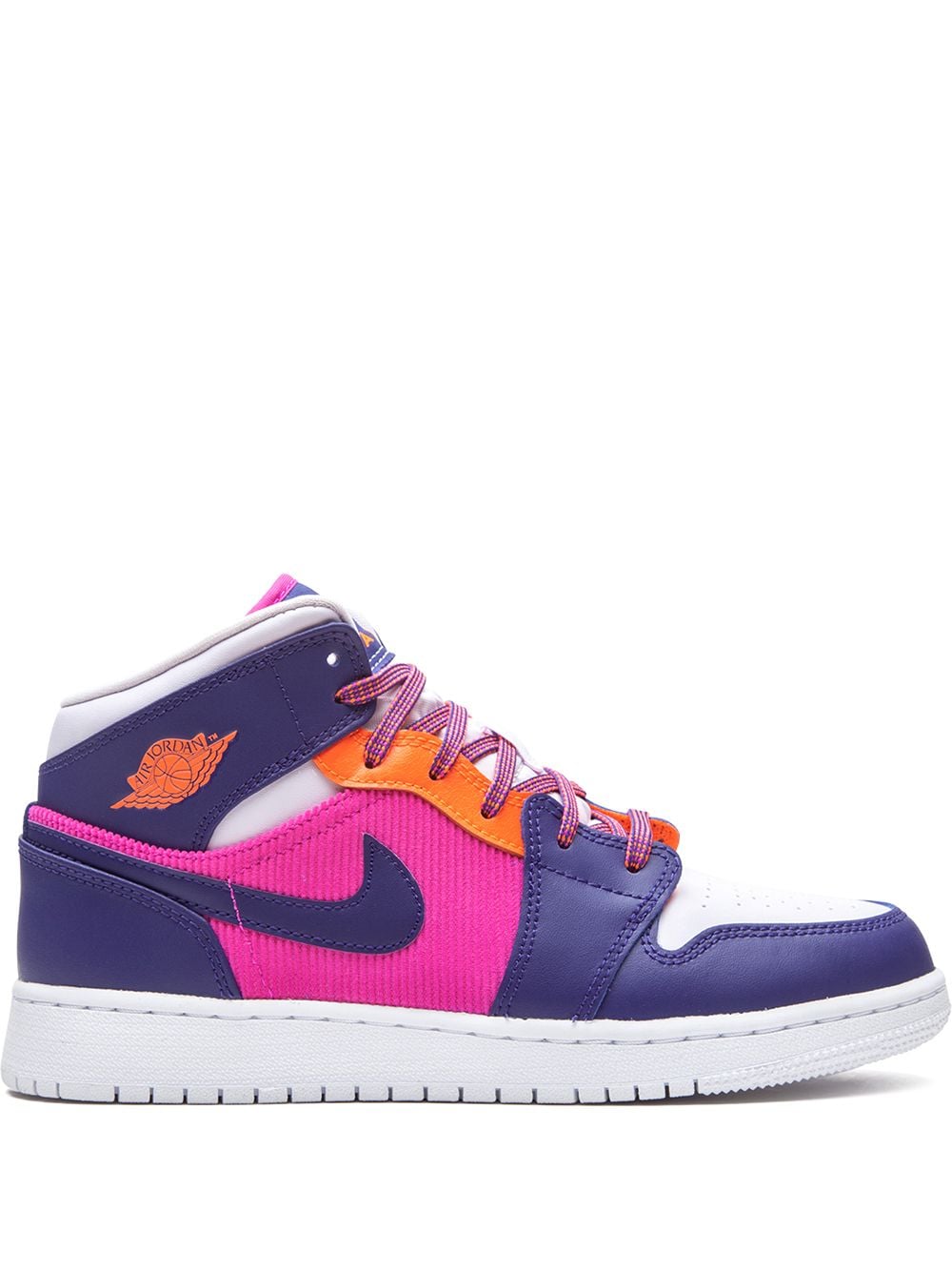 Shop Jordan Air  1 Mid "fire Pink" Sneakers In Purple