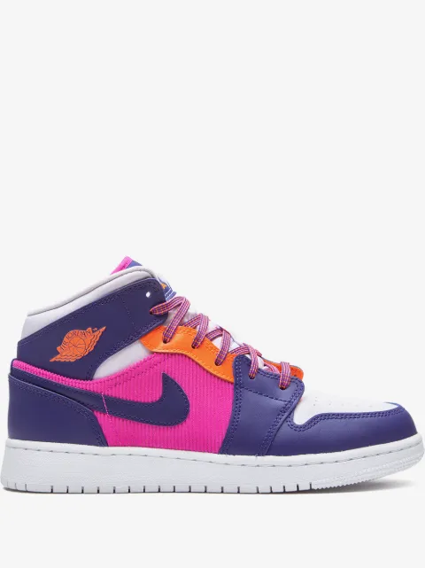 Nike Kids Air Jordan 1 Mid "Fire Pink" sneakers