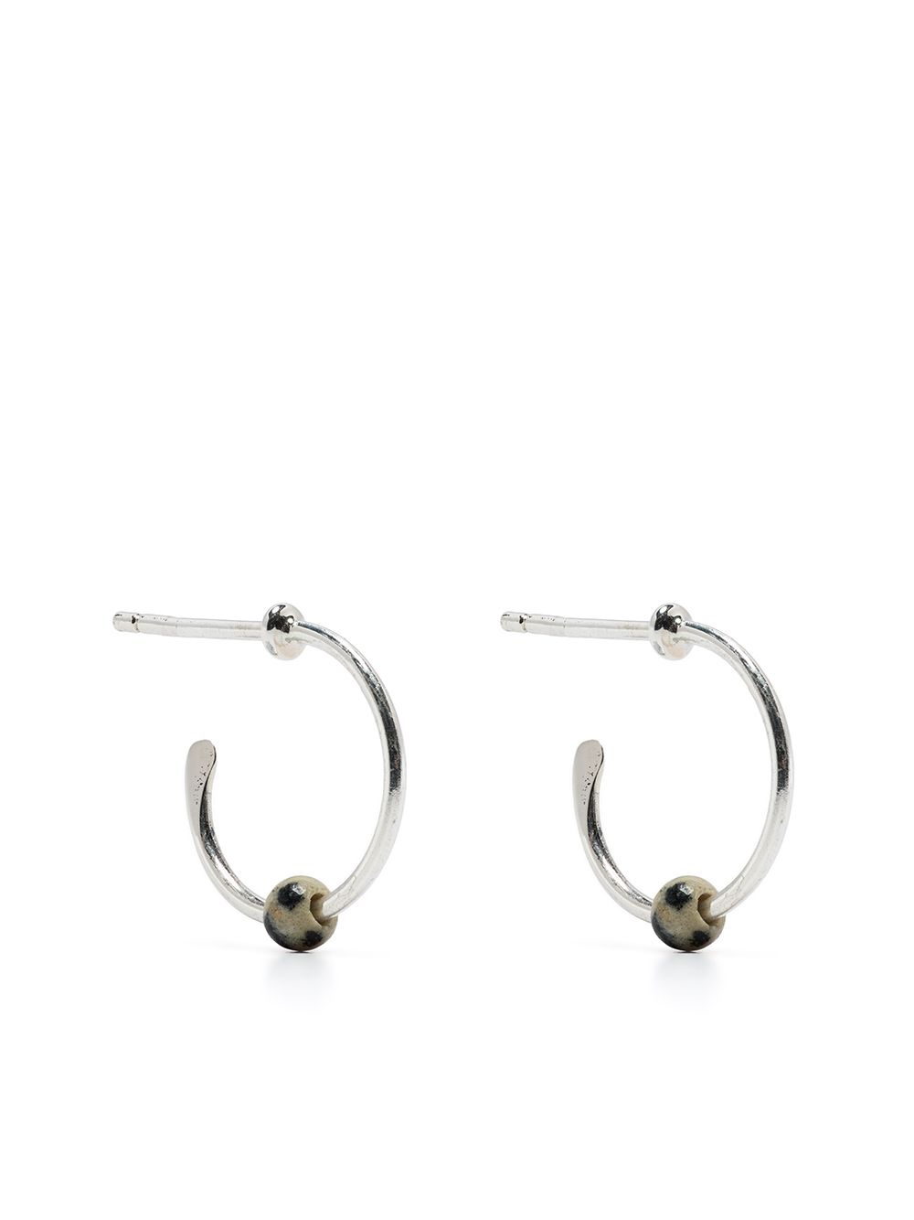 Bottega Veneta jasper bead hoop earrings