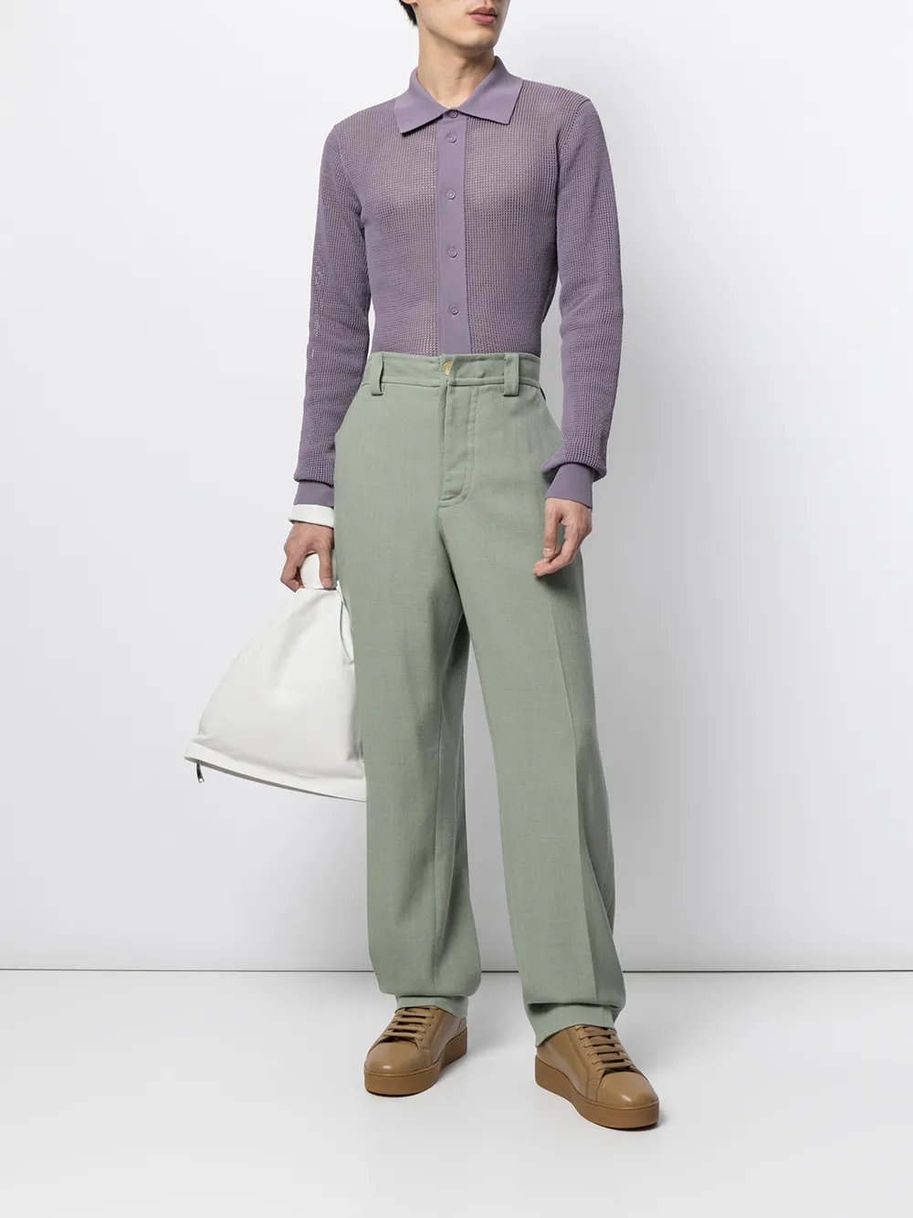 фото Bottega veneta сетчатая рубашка