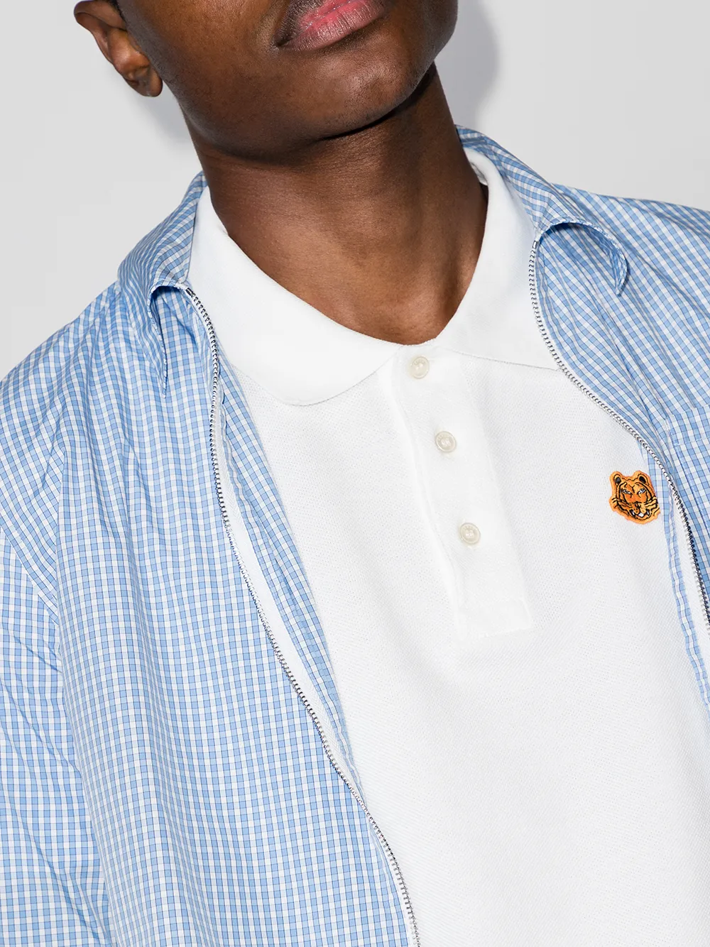 фото Kenzo рубашка поло с нашивкой tiger и короткими рукавами