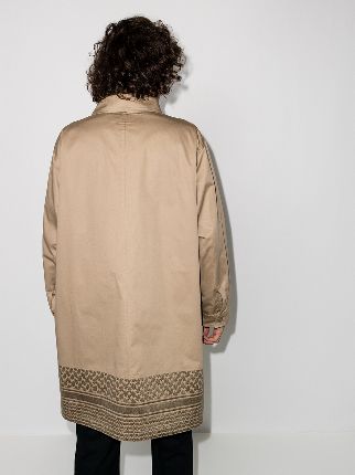 patterned hem trench coat展示图