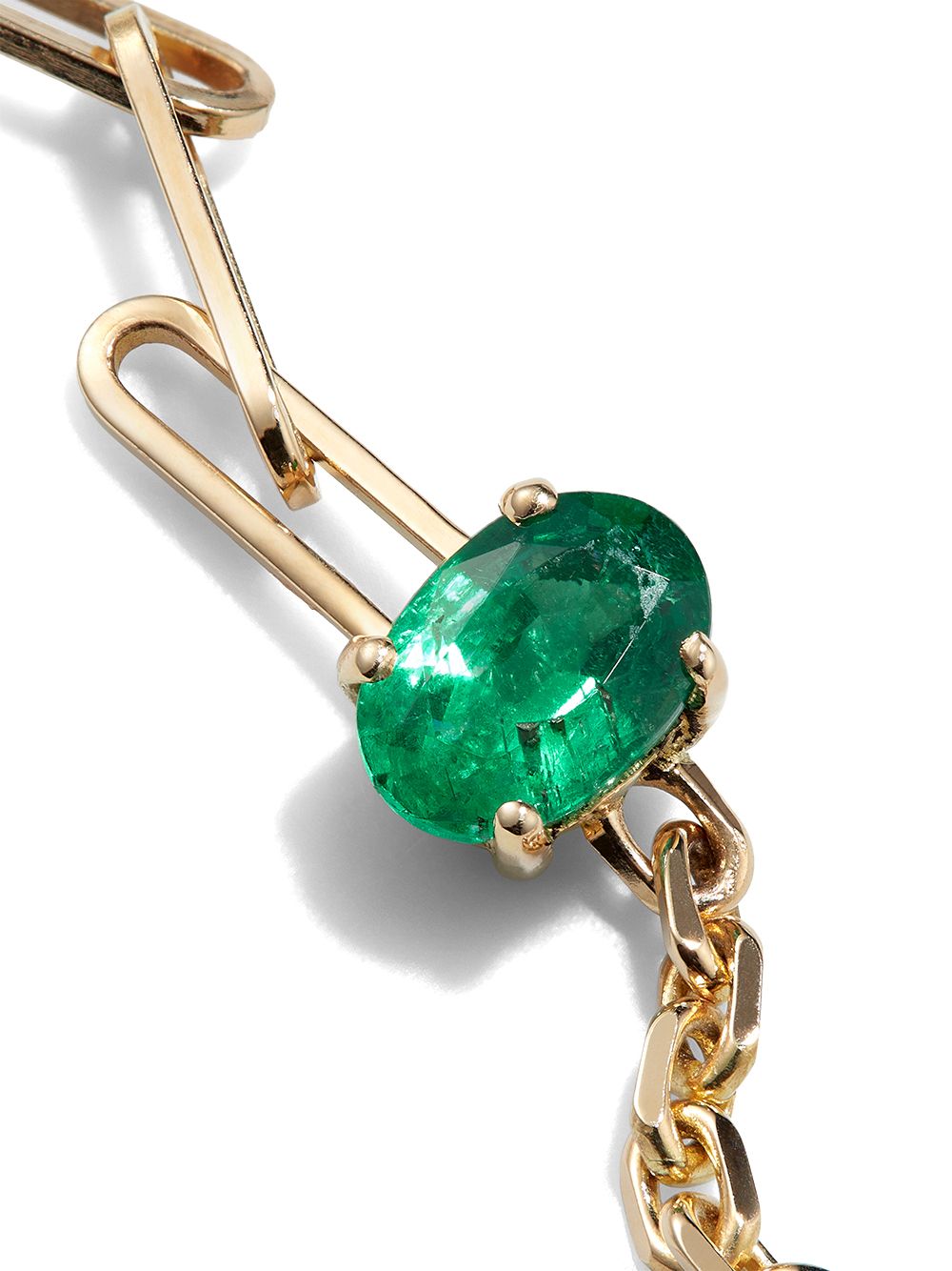 Shop Yvonne Léon 18kt Yellow Gold Emerald Bracelet
