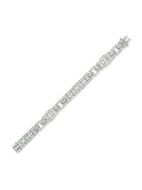 Cartier  1911 - 1940 pre-owned platinum Art Deco diamond bracelet